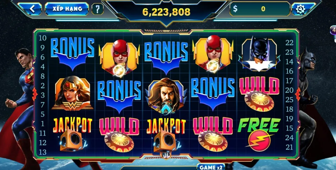 Hướng dẫn chơi game Nổ hũ Justice League tại 188loto