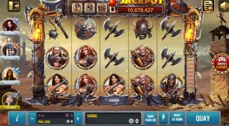 188loto hướng dẫn chơi quay hũ Barbarian Nudge Slot chi tiết 